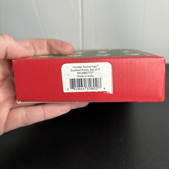 Set of 4 Vintage Lenox Holiday Gatherings Cocktail Forks NEW in BOX - Picture 3 of 8